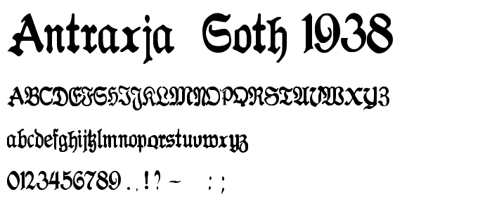 Antraxja  Goth 1938 font